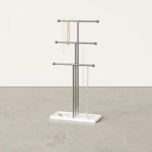19” 3-Tier Silver Jewelry Tree Stand Organizer